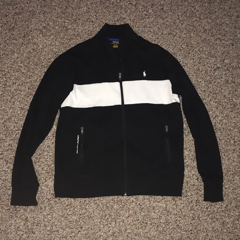Black and White stripe Polo Ralph Lauren jacket